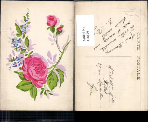 418479,Künstler Ak Rosen Vergissmeinnicht Blume Blumen