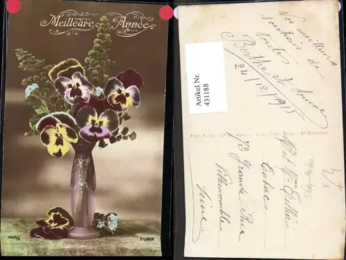 431188,Blumen Vase m. Stiefmütterchen Vergissmeinnicht Meilleure Annee