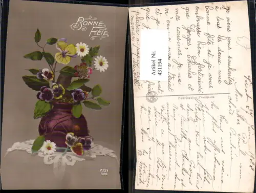 431194,Blumen Vase Stiefmütterchen Margeriten