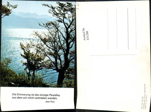 431208,Baum Ufer See Berglandschaft i. Hintergrund Landschaft Spruch pub Fotokunst Groh 240029