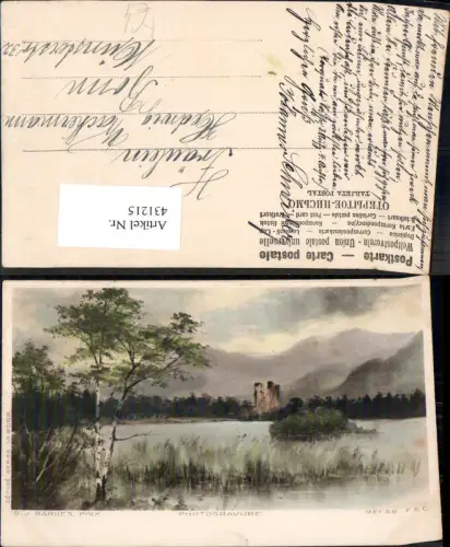 431215,Künstler Ak S. J. Barnes Birke Ufer Landschaft Baum
