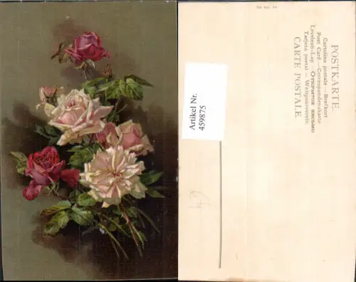 459875,Künstler Ak Rosen Strauß Blume Blumen