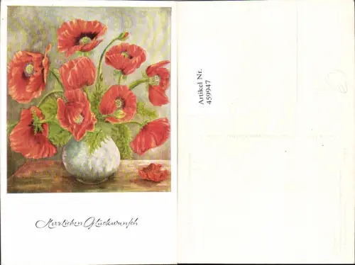 459947,Künstler Ak Bruno Schmitz-Hochburg Gartenmohn Blume Blumen