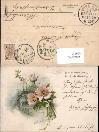 459953,Litho Strauchrose Wassermühle Mühle Blume Blumen pub J. Miesler 2017