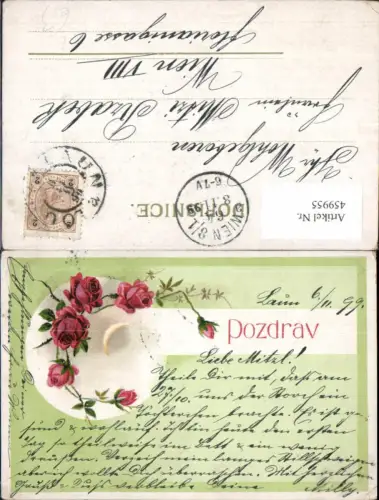 459955,Litho Rote Rosen Mond Mondsichel Blume Blumen