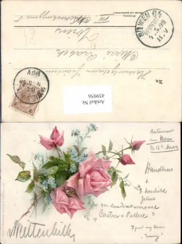 459956,Litho Rosa Rosen Vergissmeinnicht Blume Blumen