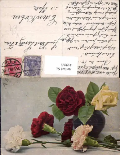 459979,Weiße Rote Nelken Rote u. Gelbe Rosen Vase Blume Blumen pub Römmler e Jonas 222