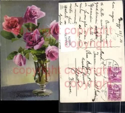 464874,Blumen Rosa u. Rote Rosen i. Vase