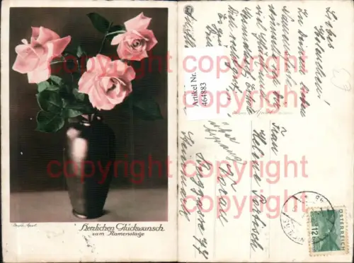 464883,Blumen Rosa Rosen Namenstag Vase