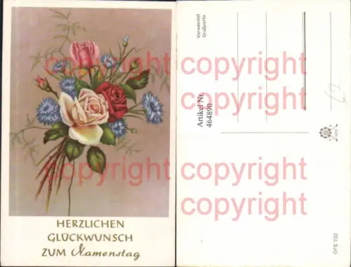 464890,Blumen Rosa Rote Rosen Kornblumen Strauß Namenstag