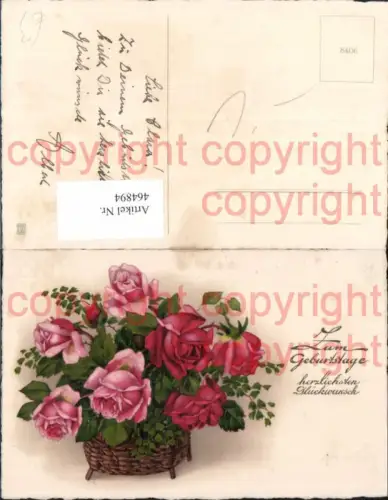 464894,Blumen Rote Rosen Korb Geburtstag