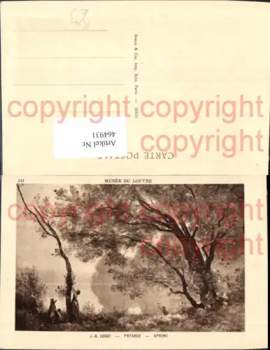 464931,Künstler Ak J. B. Gorot Paysage Spring Großer Baum Ufer Landschaft Frau