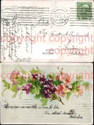 465235,Blumen Weintrauben m. Rosen
