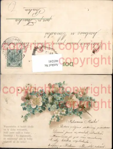 465241,Litho Blütenzweig Vergissmeinnicht Blumen