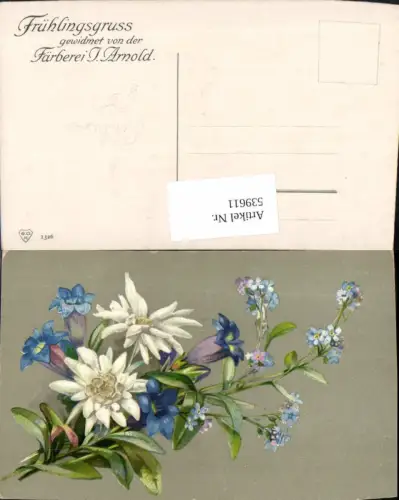 539611,Blumen Blume Edelweiss Reklame Zudruck Färberei Arnol