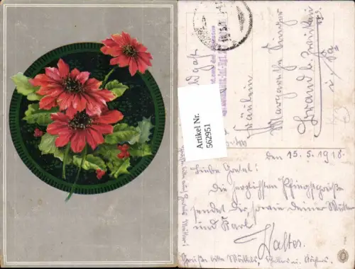 562951,Künstler Ak Weihnachtsstern Stechpalmenzweig Blume Blumen