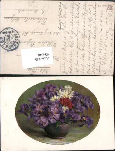 654946,Künstler Ak N. Davil Vase Veilchen Alpenveilchen Blumen Feldpost Vilvarde Belgien