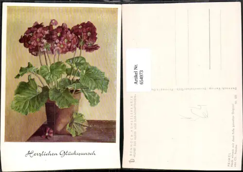 654973,Künstler Ak Fußgemalt Ch. Pasche Primel Blumen pub Dennoch Verlag