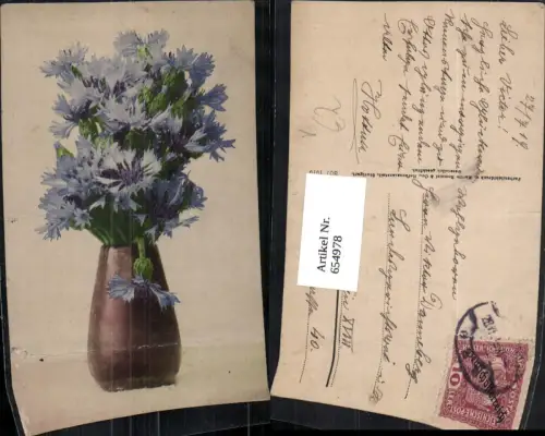 654978,Vase mit Kornblumen Blumen Vegetation pub Rommel Co 807