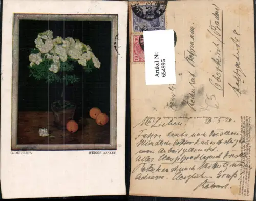 654996,Künstler Ak G. Dethlefs Weisse Azalee Blumen Vegetation