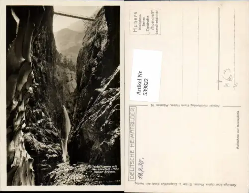 539822,Höllentalklamm m. Wasserfall u. Hoher Brücke Garmisch pub Hans Huber