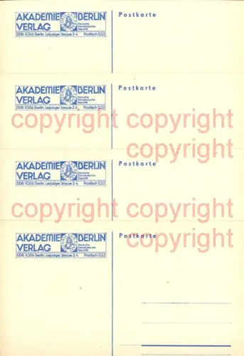 465048,4 Ganzsachen Ganzsache Akademie Verlag Berlin DDR