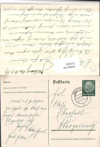 513226,Ganzsache Stempel Zeltweg 1939