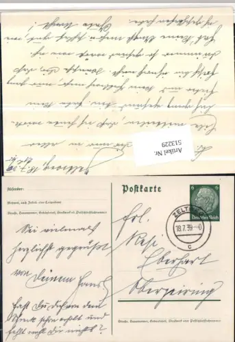 513229,Ganzsache Stempel Zeltweg 1939
