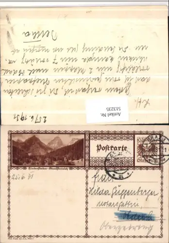 513235,Ganzsache Stempel Graz 1931 Hinterstoder Bergkulisse