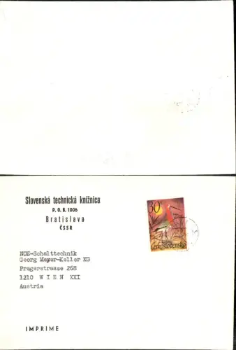 679805 Geschäftsbrief Brief Bratislava n. Wien Floridsdorf