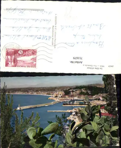 711679 Kaktus Kakteen France La Cote d Azur Nice Nizza Vue Generale Flora Fauna