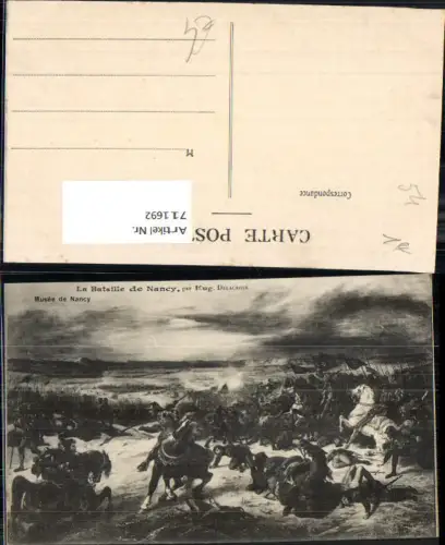 711692 Künstler AK Eug. Delacroix La Bataille de Nancy Schlacht Soldaten