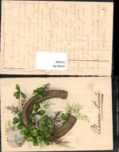 711696 Hufeisen Klee Kleeblatt Neujahr Bonne Annee