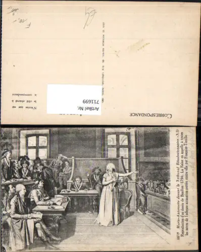 711699 Künstler AK Maria Antoinette Adel Monarchie Tribunal Revolutionnaire France