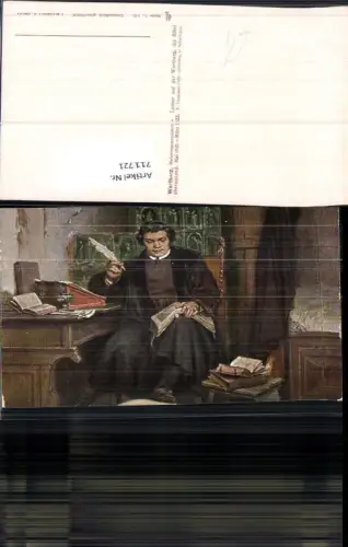 711721 Künstler AK P. Thumann Luther auf der Wartburg Bibel Schreiben Schreibstube