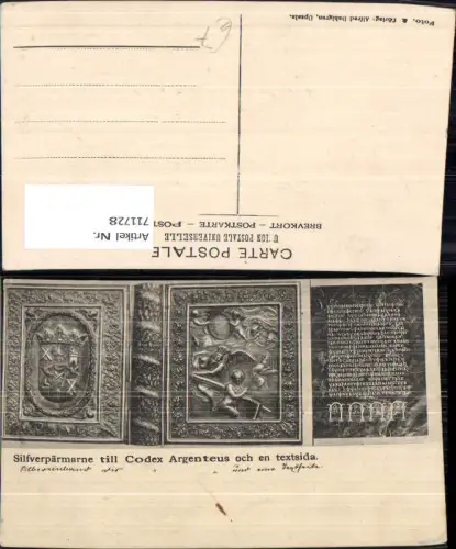711728 Silfverpärmarne till Codex Argenteus och en textsida Buch Buchrücken
