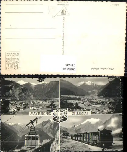 711746 Mehrbild AK Mayrhofen Zillertal Zillertalbahn Penkenbahn Seilbahn Gondel Eisenbahn Dampflok