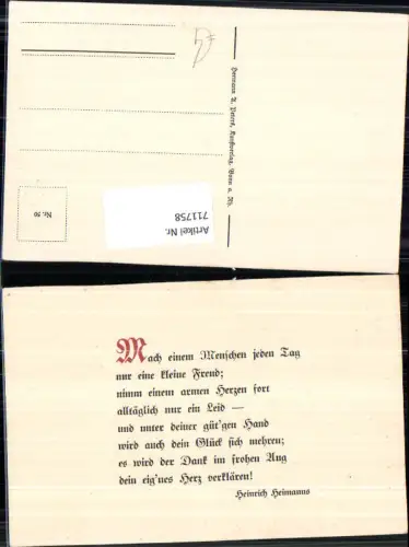 711758 Heinrich Heimanns Spruch Text Mach einem Menschen jeden Tag usw.