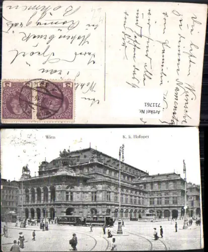 711761 Wien Vienna K.k. Hofoper Oper Straßenbahn Ringlinie