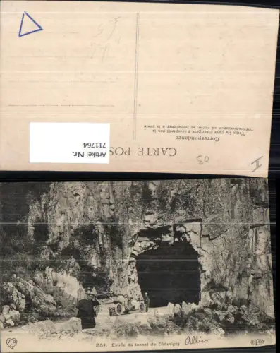 711764 Entree du tunnel de Chouvigny Automobil Rekame Coupe de Auvergne Höhle Auto