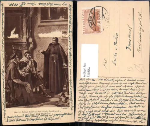 711931 Künstler AK Card. Otto Truchseß Der Hl. Petrus Canisius v. König Ferdinand 1 Adel Religion
