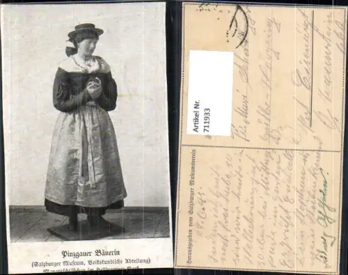 711933 Salzburger Museumsverein Pinzgauer Bäuerin Volkskunde Tracht Volkstypen