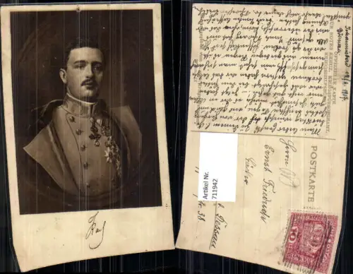 711942 Offizielle Karte Rotes Kreuz Kriegsfürsorgeamt Kaiser Karl 1 von Österreich Adel Monarchie
