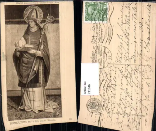 711946 Künstler AK Bartholomäus Zeitblom Der heilige Nikolaus Religion