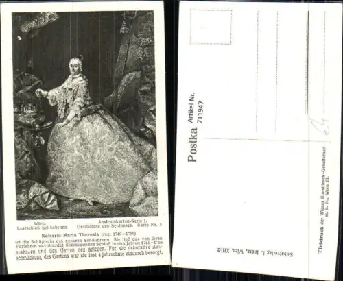 711947 Künstler AK Kaiserin Maria Theresia Karte Nr 5 Geschichte Schloss Schönbrunn Adel Monarchie