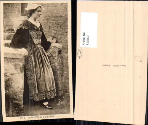 711950 Jeune Fille de Quiberon Frau Tracht France Volkstypen