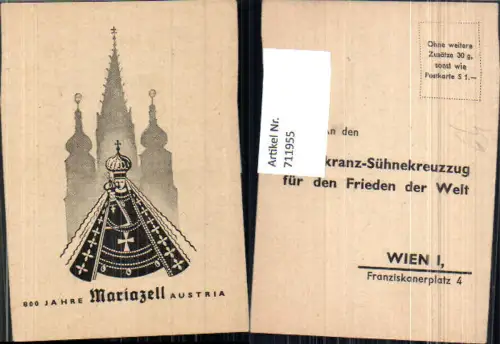 711955 Heiligenbild Heiligenbildchen Mariazell 800 Jahr Gnadenmutter Religion