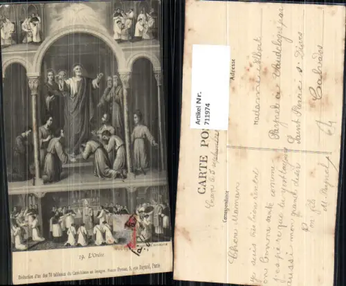 711974 Künstler AK L Ordre Jesus mit Jünger Kirche Heiligenschein Religion