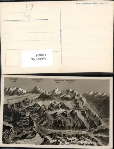 418845,Landkarten Ak Hasle Tal Grinsel-Pass Grimsel Hospiz Vogelschau