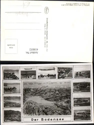 418852,Landkarten Ak Der Bodensee Lindau Mainau Konstanz Vogelschau
